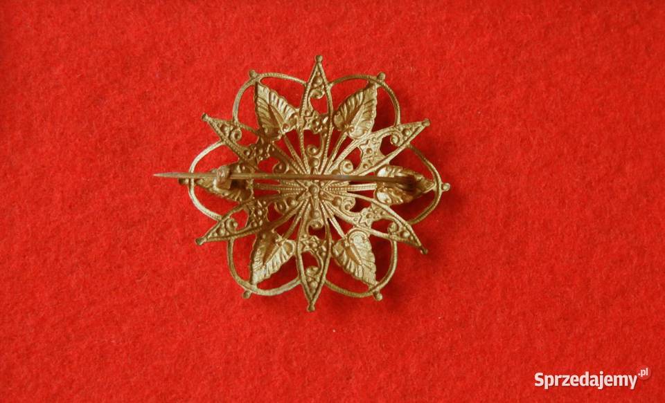 Stara angielska broszka zielona gwiazdka Ochojno