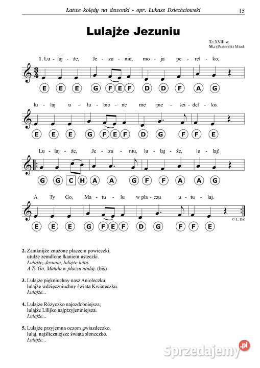 Kolędy na dzwonki nuty 23 kolęd słowa naklejki Warszawa sprzedam