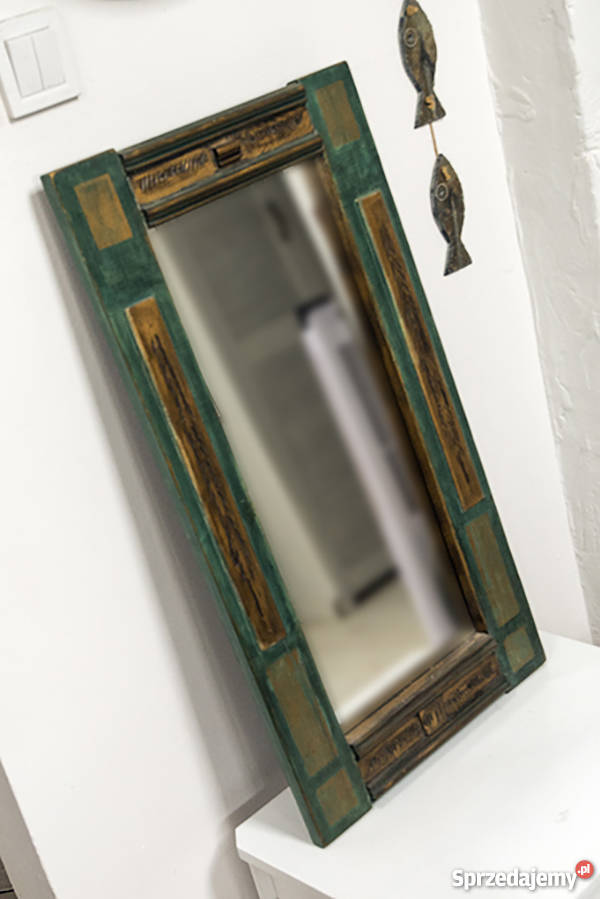 Lustro w ramie drewno