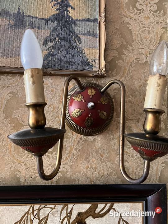 stare kinkiety bordowo złote vintage Pozostałe Bytom