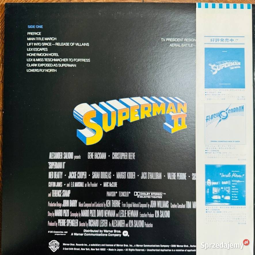 Ken Thorne Superman II 2 OST EXM Japan Obi LP Gdańsk