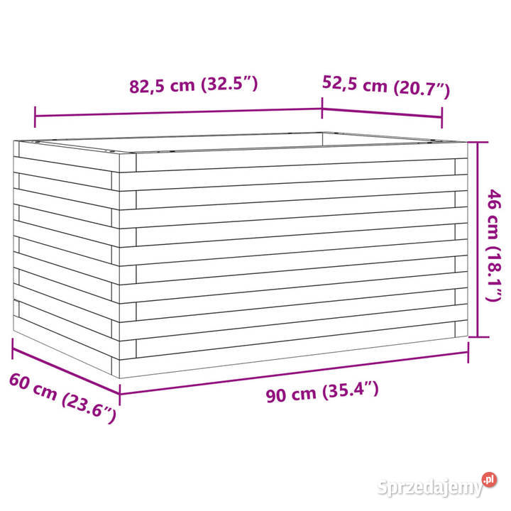 Donica ogrodowa woskowy brąz 90x60x46 lite Warszawa
