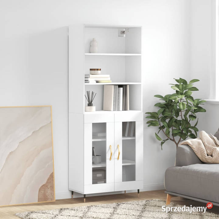 Witrynka biała 695x34x180 materiał Kredensy i witryny Warszawa sprzedam