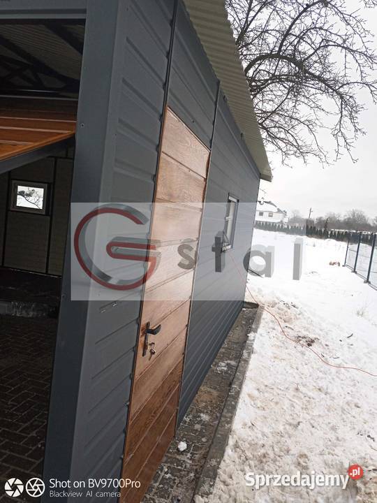 antracytowy garaż blaszak 9x6 automat drzwi okno Sprzedaż świętokrzyskie