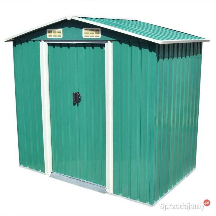 Szopa ogrodowa metalowa zielona 204 x 132 x 186 Warszawa