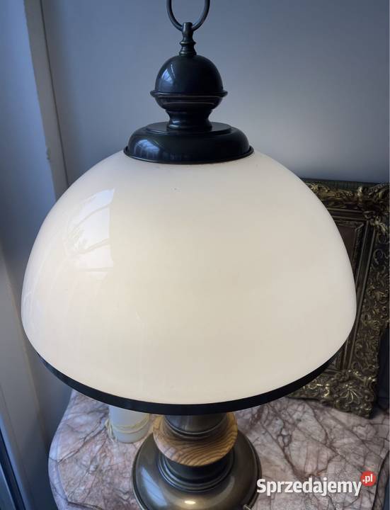 2 ekskluzywne lampy lampa drewno mosiądz Długopole-Zdrój sprzedam