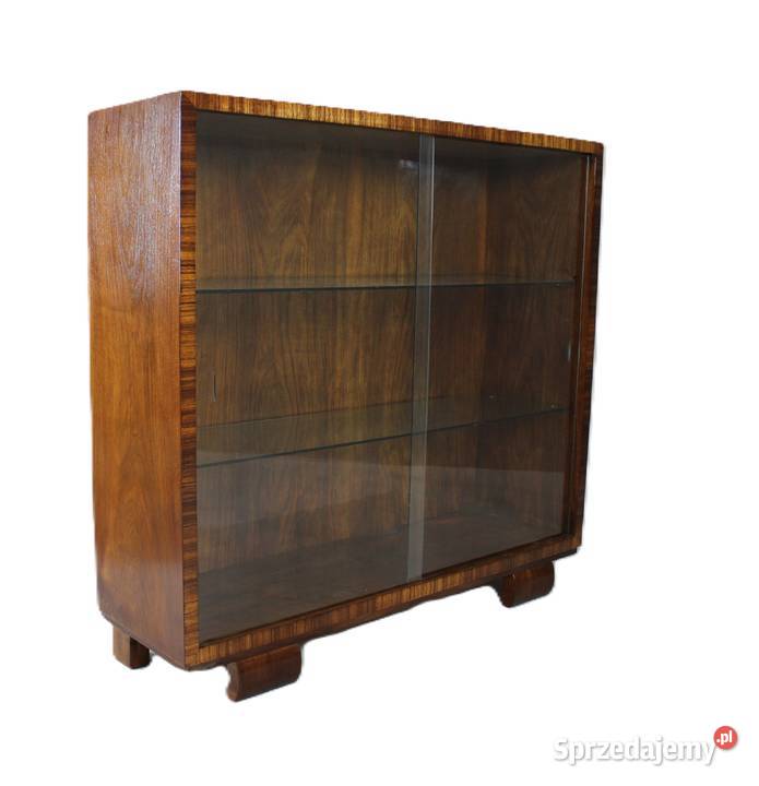Witryna bibloteczka stojąca art deco w orzechu Bydgoszcz sprzedam
