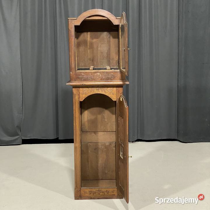 Rzeźbiona dębowa obudowa zegara stojącego Gryfice