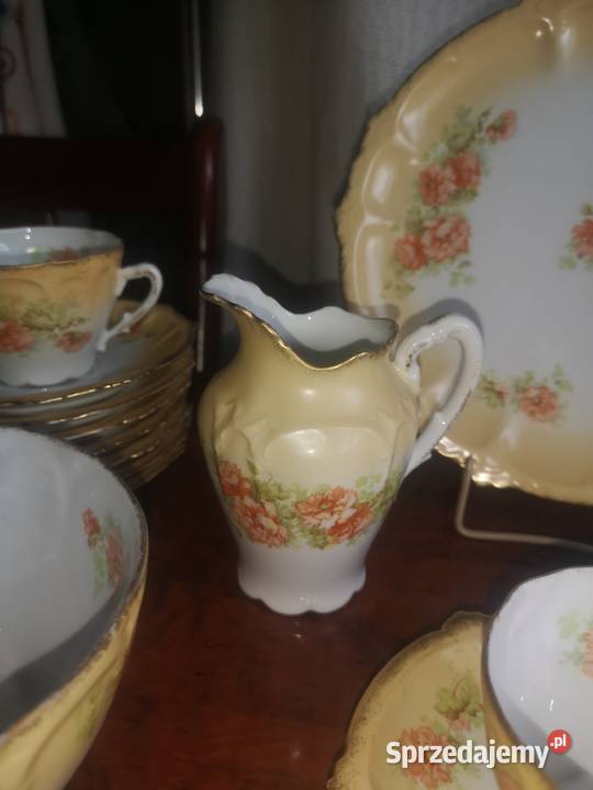 Secesyjny serwis na 6 osób sygnatura numeryczna pomorskie Gdańsk