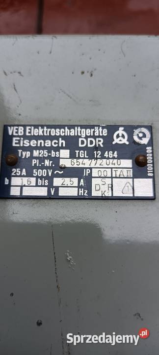 Wyłącznik Rozdzielnica M25bs DDR Złotniki Kujawskie sprzedam