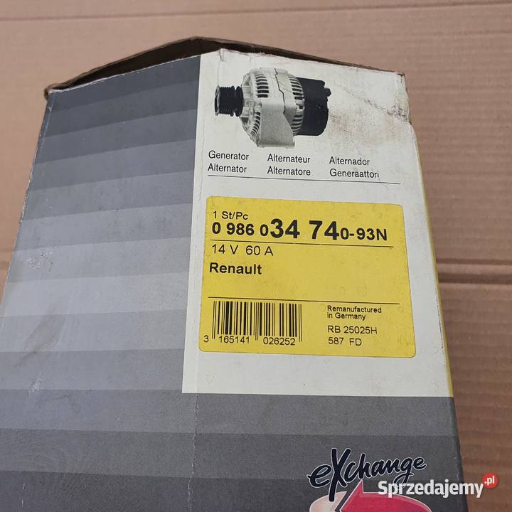 RENAULT ALTERNATOR 0986034740 osobowe Trzciel