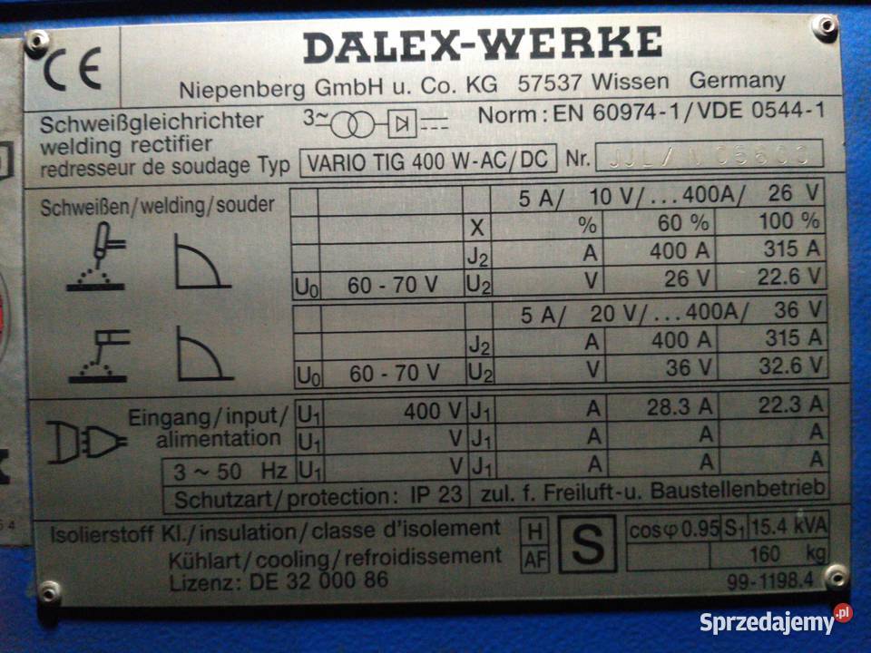 Spawarka Dalex Vario Tig 400W ACDC Radom