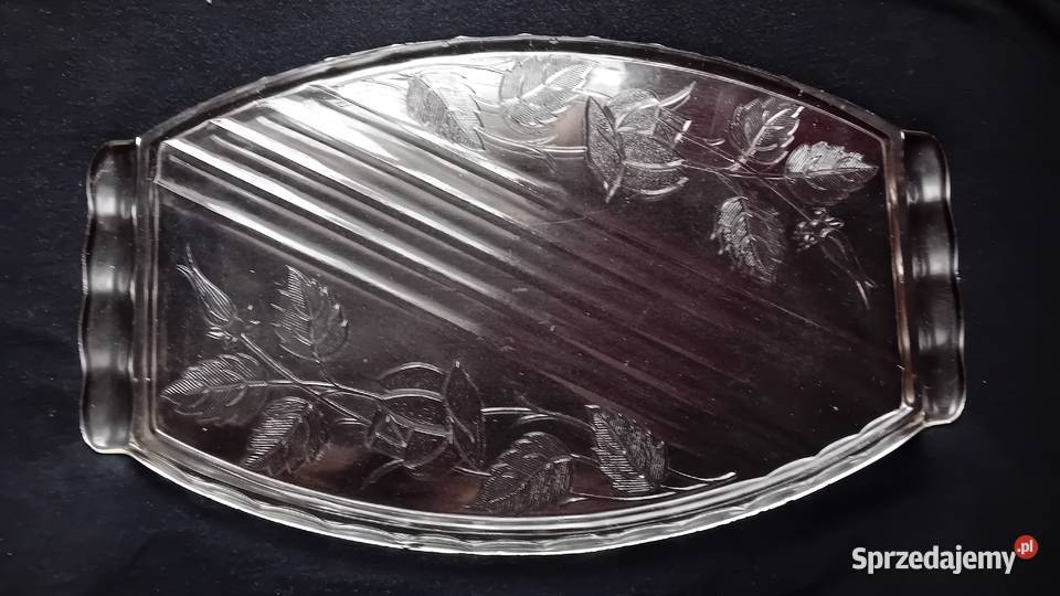 Taca z różami August Walther Sohne Model Porcelana i szkło