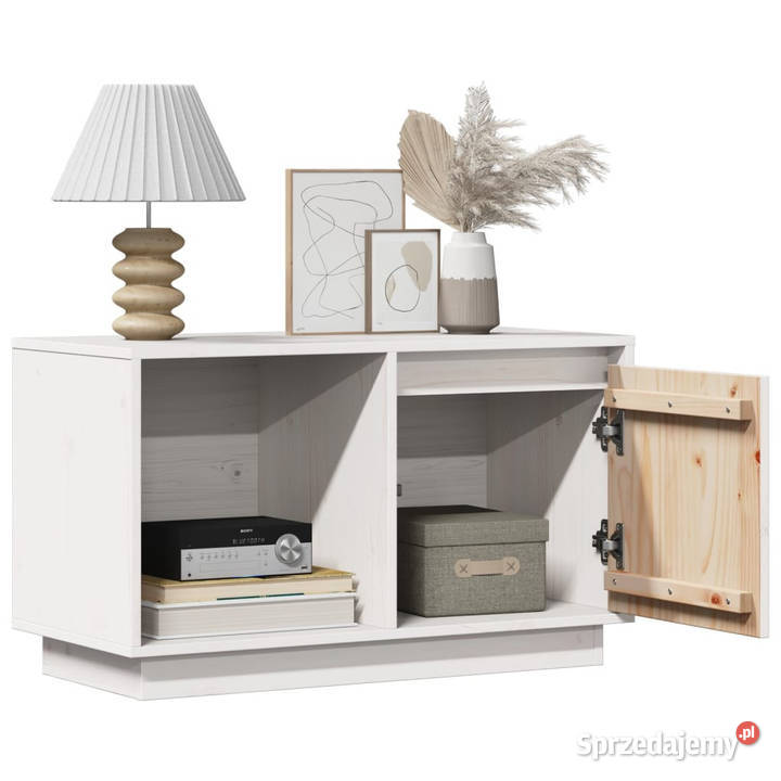 Szafka pod telewizor biała 74x35x44 lite drewno Warszawa