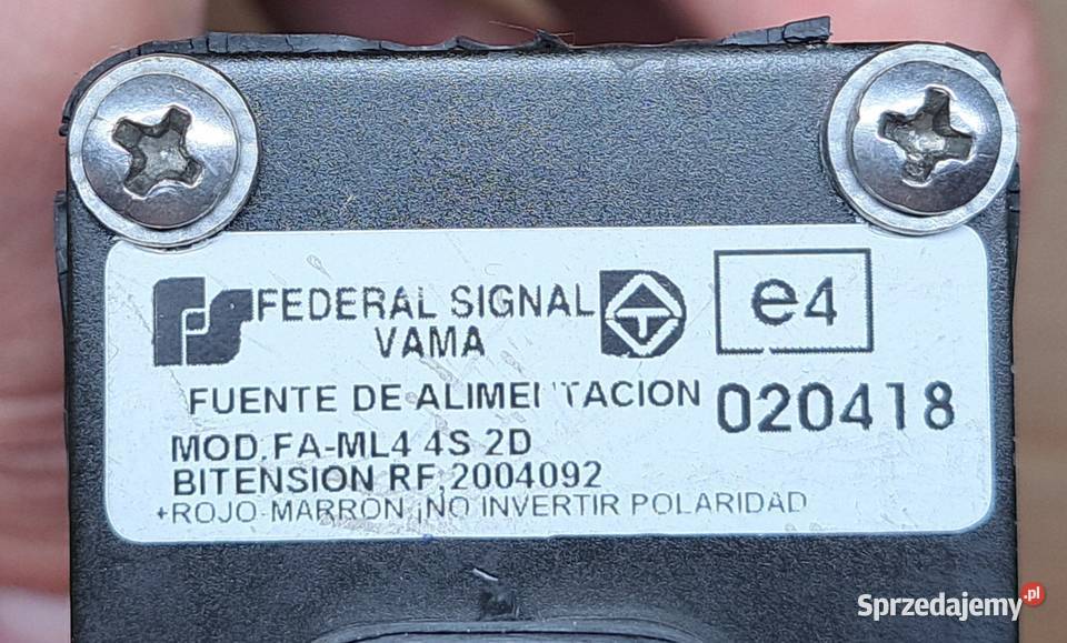 GENERATOR SYGNAŁÓW FEDERAL SIGNAL VAMA FAML4 4S osobowe Pozostałe dolnośląskie Mielęcin