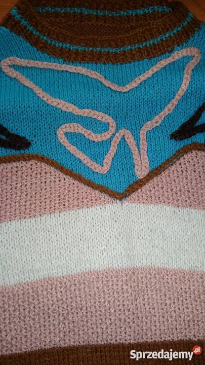 Wełniany kolorowy sweter ML Łódź