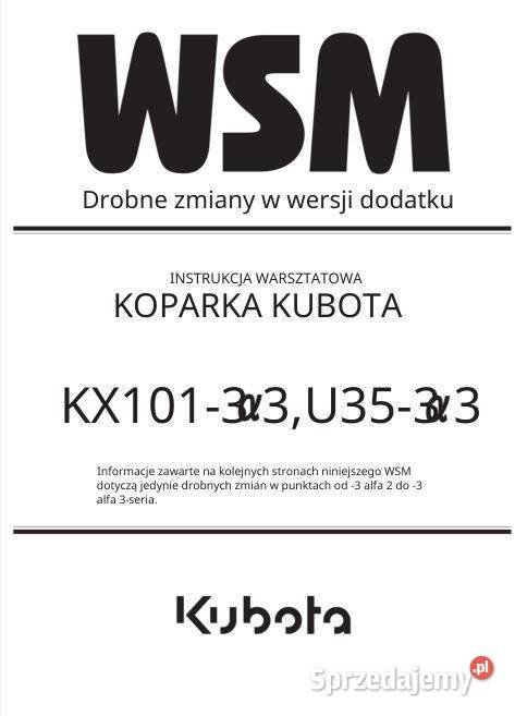 Kubota KX1013A A3 U353A A3 ALFA instrukcja