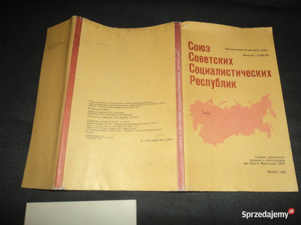 Ostatnie wydanie mapy ZSRR przed jego rozpadem
