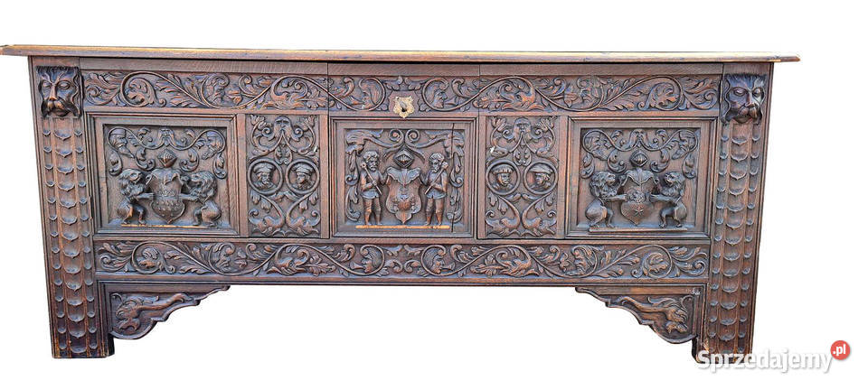 KUFER SZAFKA NEORENESANS RZEŹBIONA Szczecin