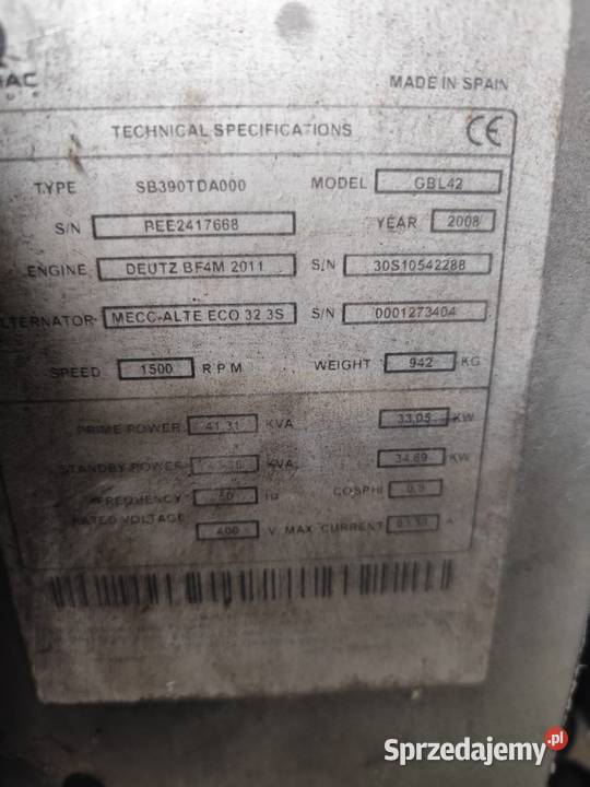 Agregat prądotwórczy GBL42 Radymno