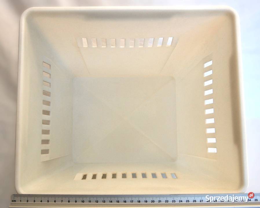 Kosz pojemnik na pranie plastikowy biały PRL ZTS Lublin