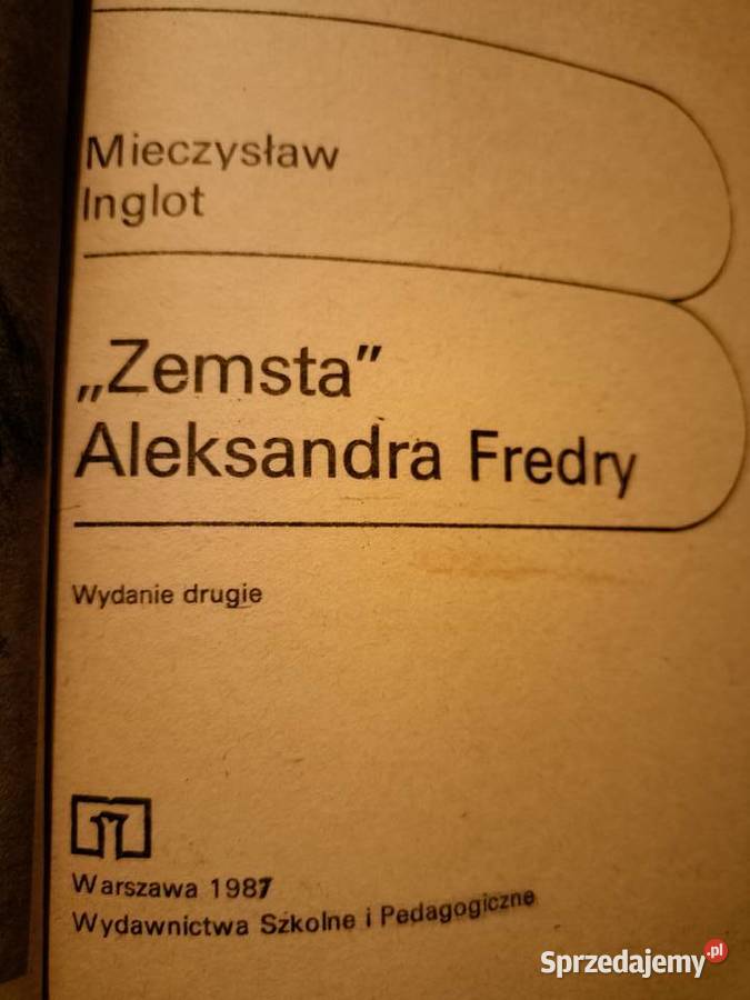 Zemsta Fredry analizy lektury szkolne księgarnia Warszawa sprzedam