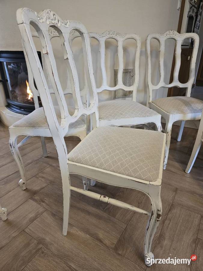 Krzesła ludwikowskie 6 shabby chic dolnośląskie Wrocław
