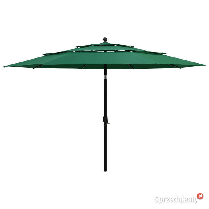 3poziomowy parasol na aluminiowym słupku zielony Warszawa sprzedam