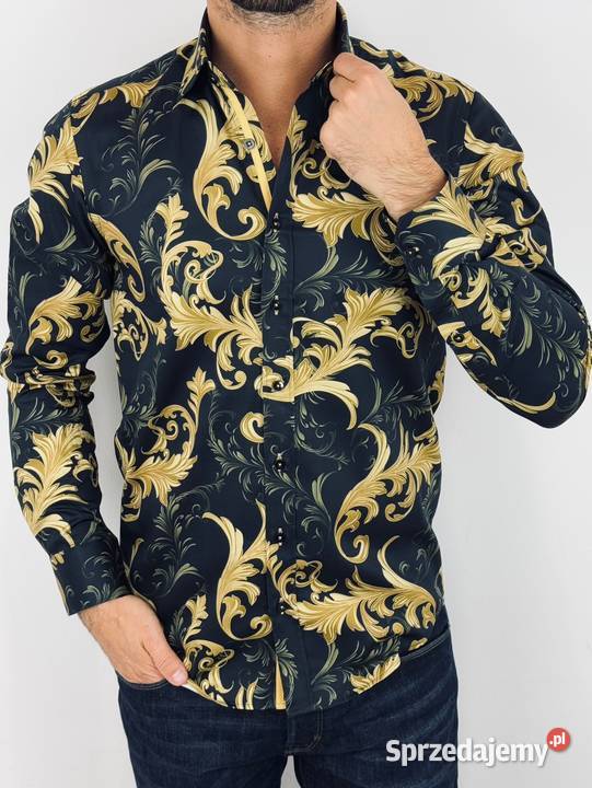 DANIEL BESSI Koszula męska fb125 czarna glamour Ostrów Wielkopolski sprzedam