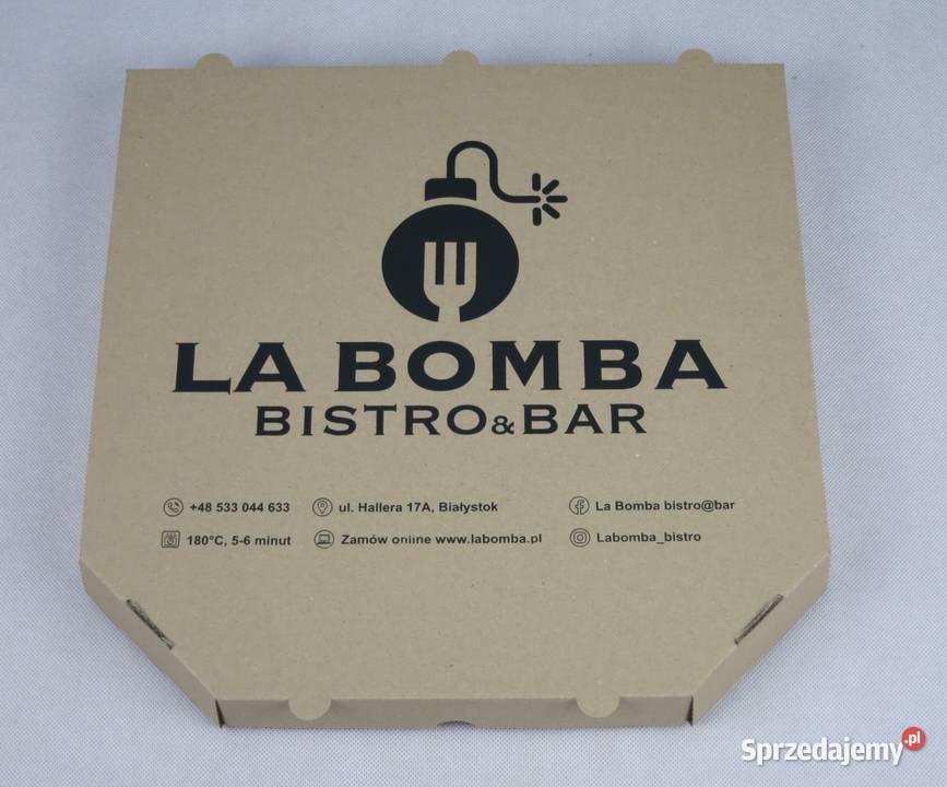 Kartony na pizzę boxy z nadrukiem szare eko lubelskie Lublin
