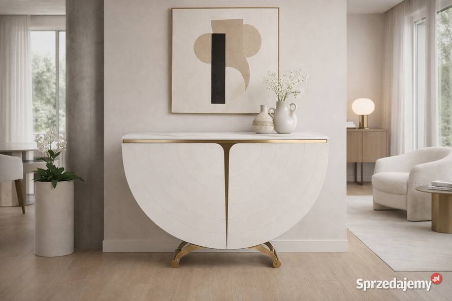 Biała konsola glamour półokrągła Vellora małopolskie Golkowice sprzedam