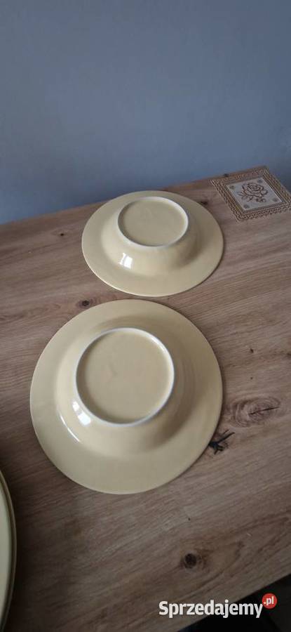 zestaw obiadowy talerze 4 żółte Kraków