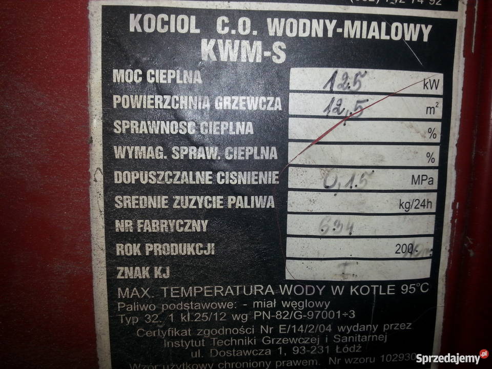 Używany piec węglowomiałowy 125 kW do szklarni mazowieckie Zielonka