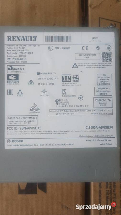 RADIO NAWIGACJA RENAULT CLIO V 19 r 259151818r Nawigacje fabryczne dolnośląskie Kłodzko