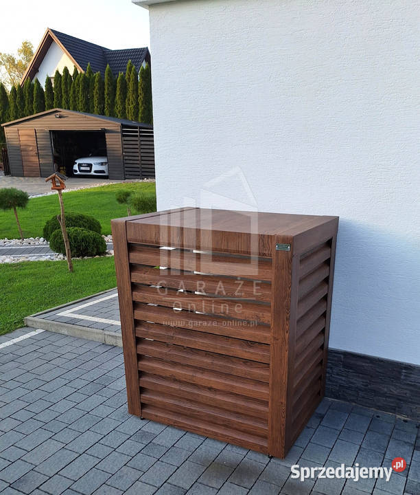 Osłona pompy ciepła 80x40x120 ciemny orzech
