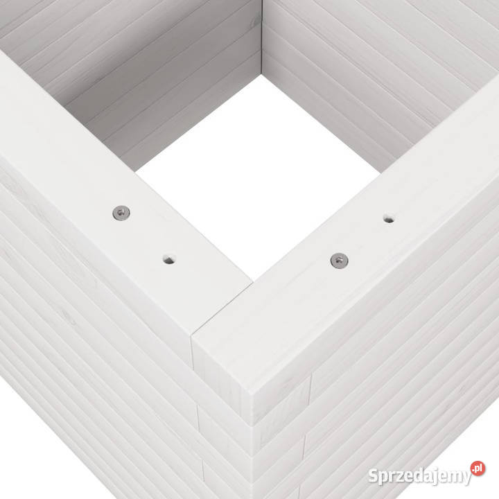 Donica ogrodowa biała 40x40x46 lite drewno Warszawa
