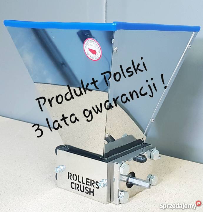Młynek gniotownik śrutownik walcowy do słodu Michale