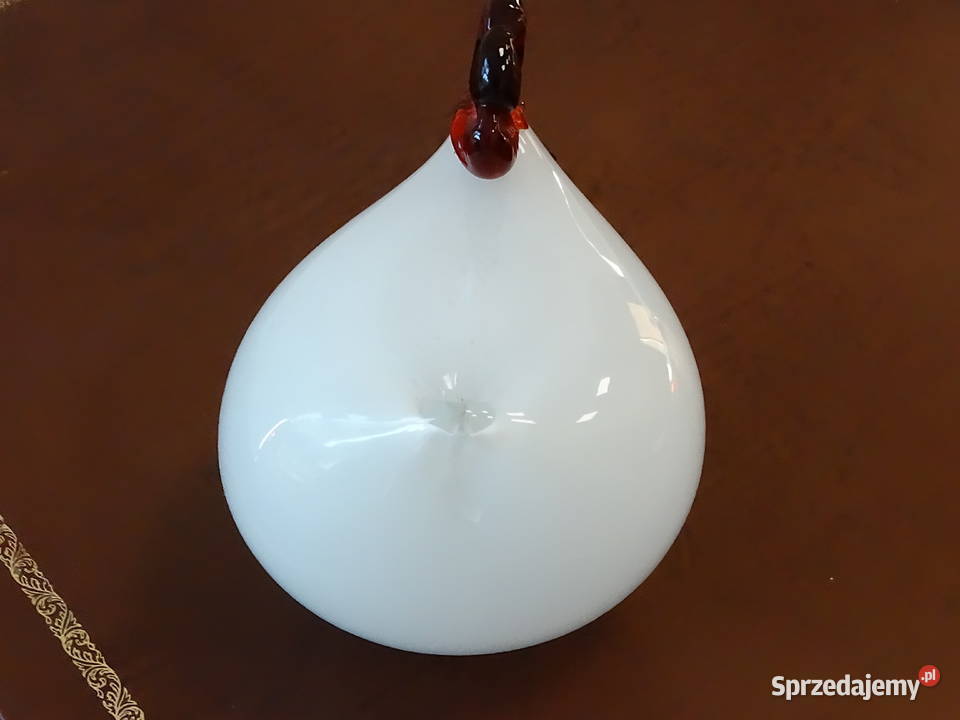Szklana Figurka Kogut Białe Szkło Mleczne Porcelana i szkło Biłgoraj