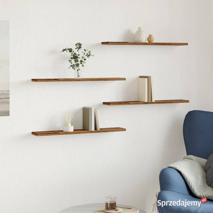 Półki ścienne 4 kolor starego drewna 60x20x15