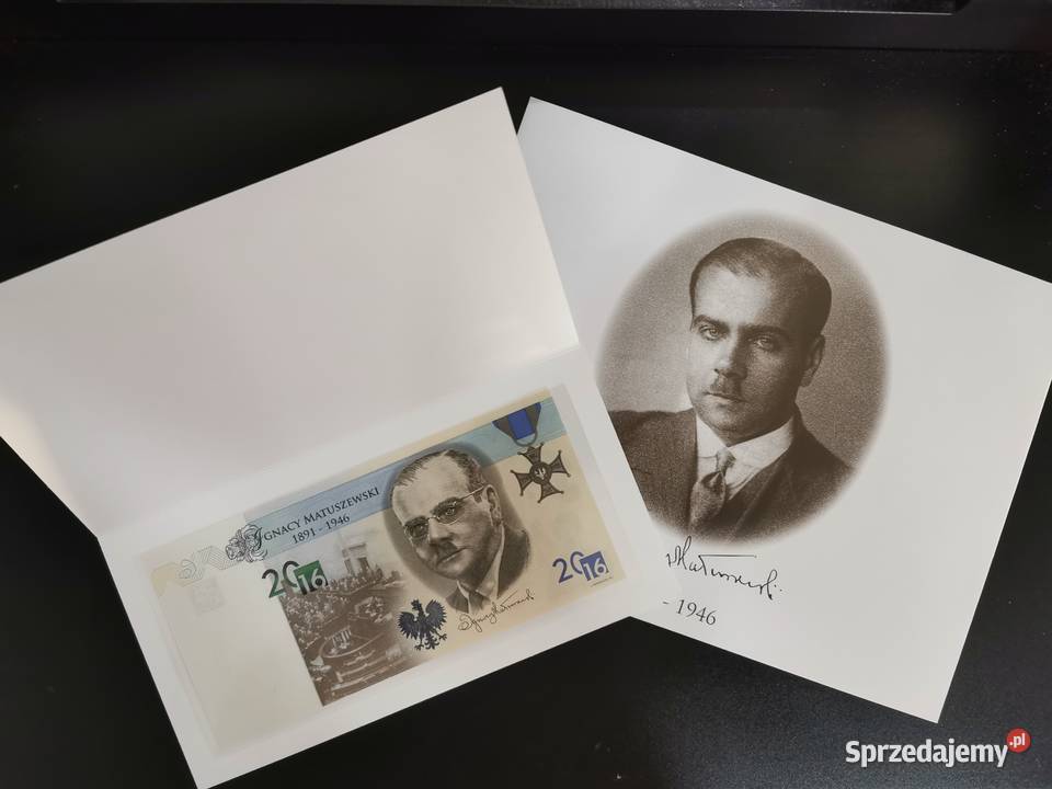 Ignacy Matuszewski Banknot testowy PWPW folder Głogów