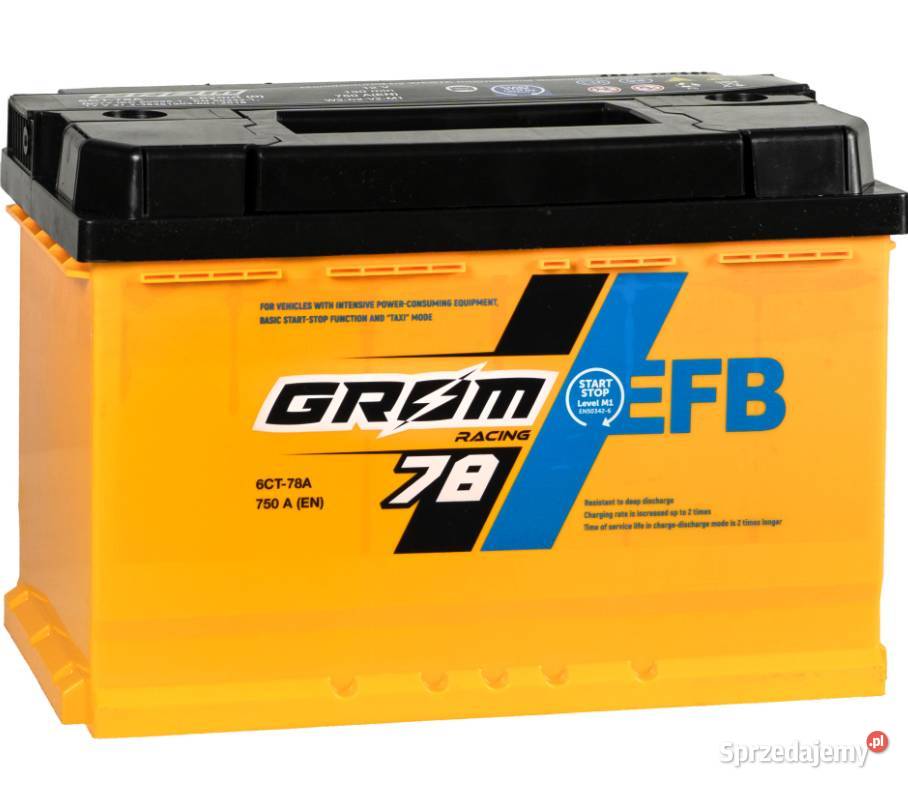 Akumulator Grom Racing EFB 78Ah 750A wysoki P Kalisz sprzedam