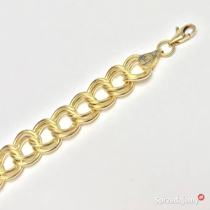 Złota BRANSOLETKA damska 18K podwójna PANCERKA złote mazowieckie