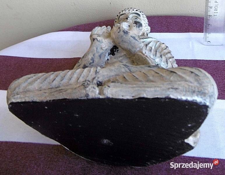 Figurka Budda dekoracja wysokość 38 szary wielkopolskie Ostrów Wielkopolski