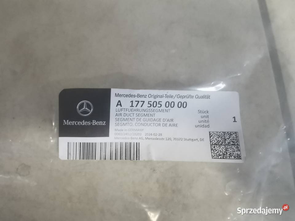 Kierownica powietrza Mercedes W177 W247 osobowe Złocieniec
