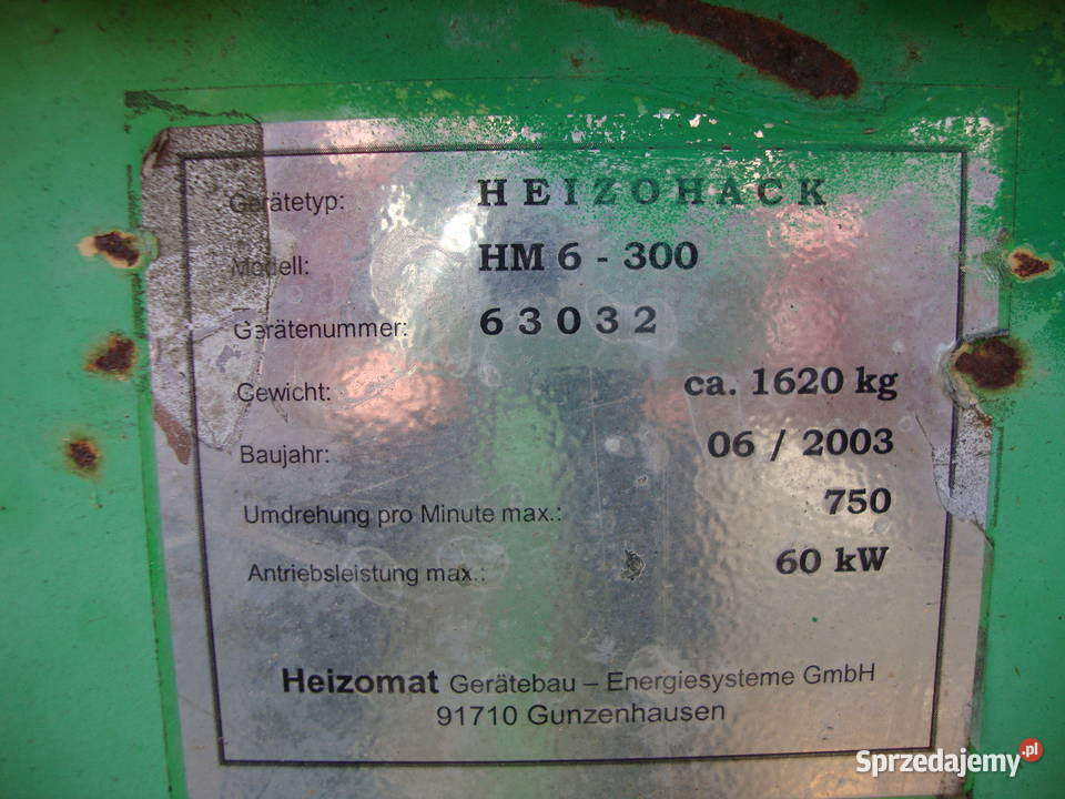 Heizohack HM 6300 rębak Czaplinek