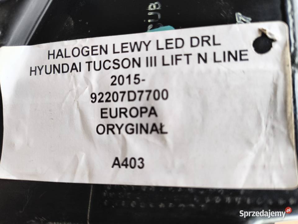 Halogen światło dzienne lewy led Hyundai Tucson podkarpackie Zarszyn