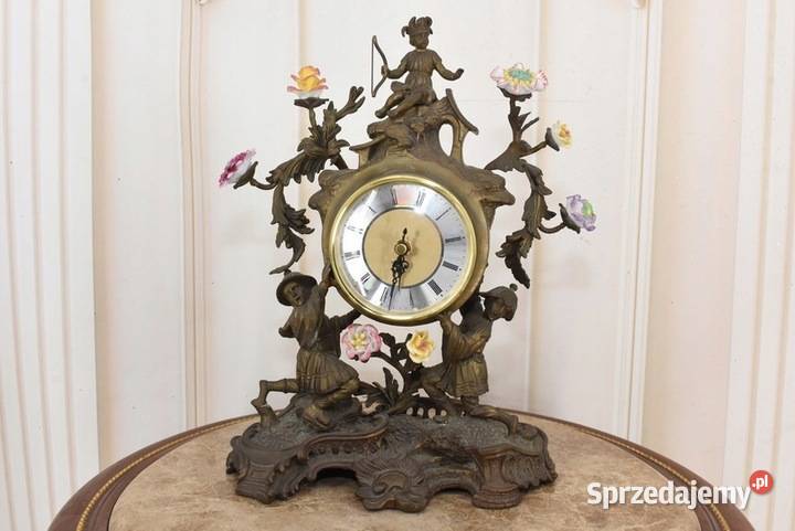 Zegar Kominkowy Stojący Porcelana Brąz stołowy Zegary Kraków sprzedam