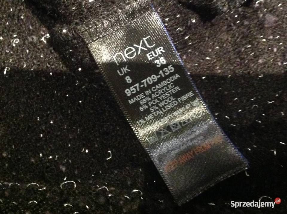 Czarna Sukienka Sweterkowa Damska NEXT S SM NOWA Spódnice i sukienki Nowa Sól