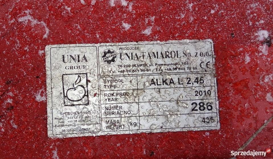 Kosiarka dyskowa Unia alka L 245