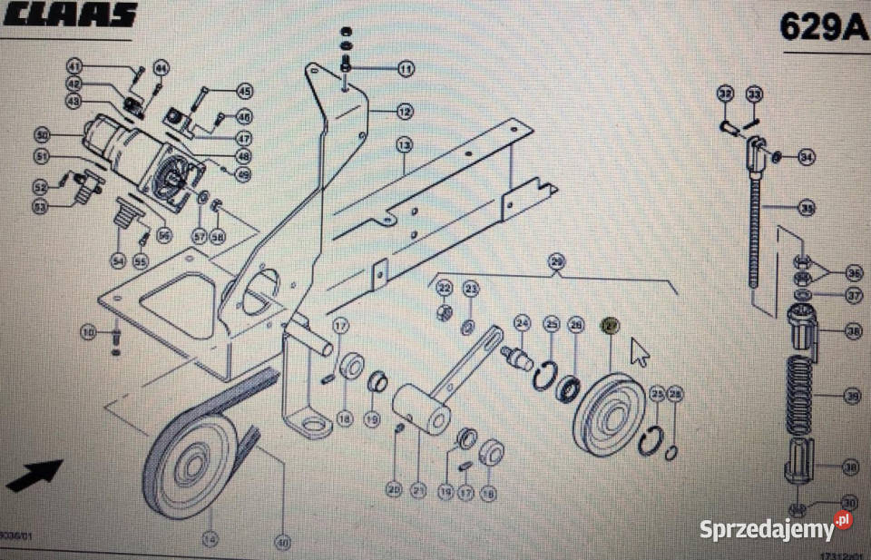 CLAAS 00 0724 032 1rolka napinaczaLexion 580 480 Jastrzębniki sprzedam